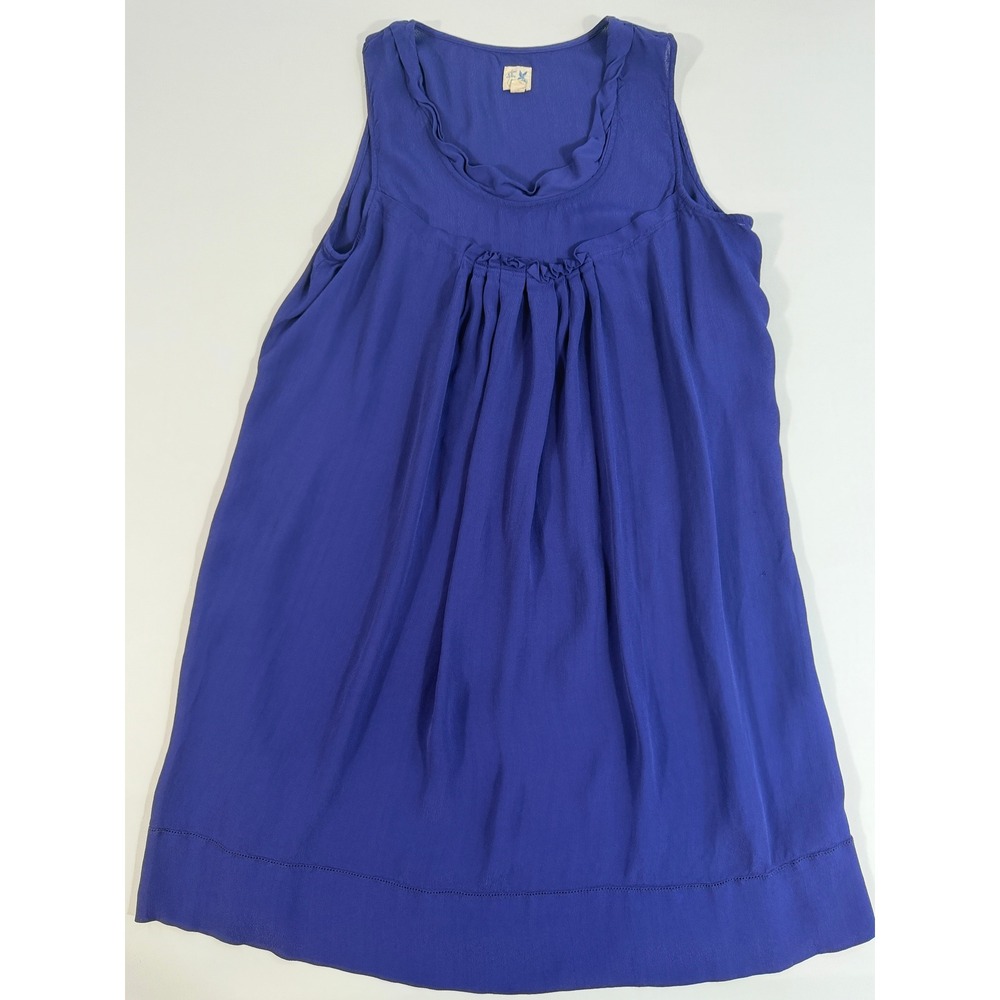 Free People Edme & Esyllte Dress M Blue Purple Babydoll Empire Boho Sleeveless